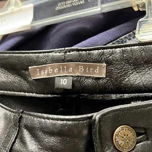 Isabella Bird black leather pants. Size 10.